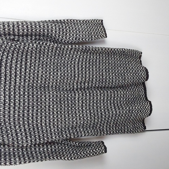 Cliche` Womens Black/White WOVEN Wool Knit Sweater Dress Mod edgy Sz.S - Picture 8 of 11